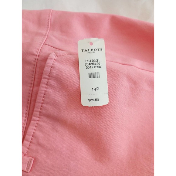 Talbots Size 14 Petite Womens Crop Pants Pink 100% Cotton High Rise - Picture 8 of 9